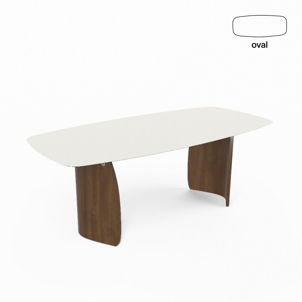 Dining table DOLMEN T0700 - ceramic &amp; walnut