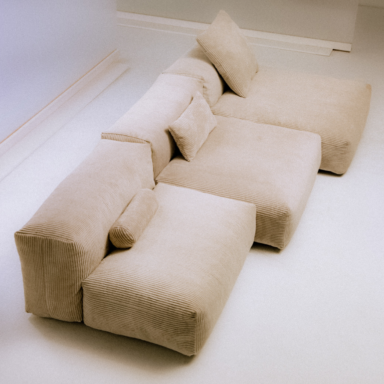 Modular sofa element cord velour - 105x63