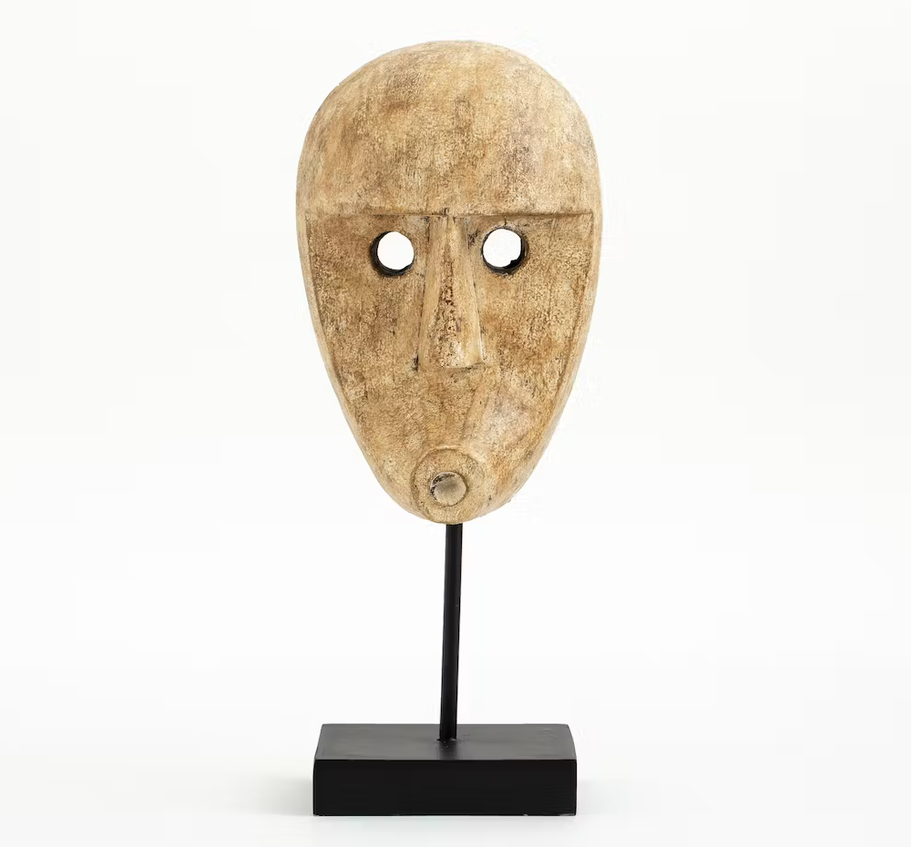 Masque sculpture en bois LILLI