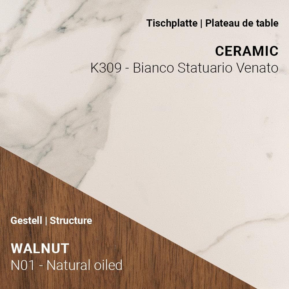 Esstisch TERRA T0500 - Keramik & Nussbaum _ Mobitec _SKU T0500-K309/N01_90x180