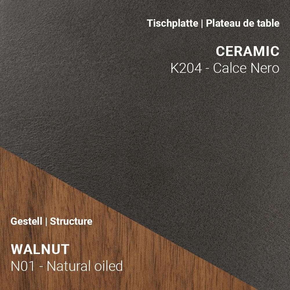 Ausziehtisch TERRA T0601 - Keramik & Nussbaum _ Mobitec _SKU T0500-K204/N01_90x160/260