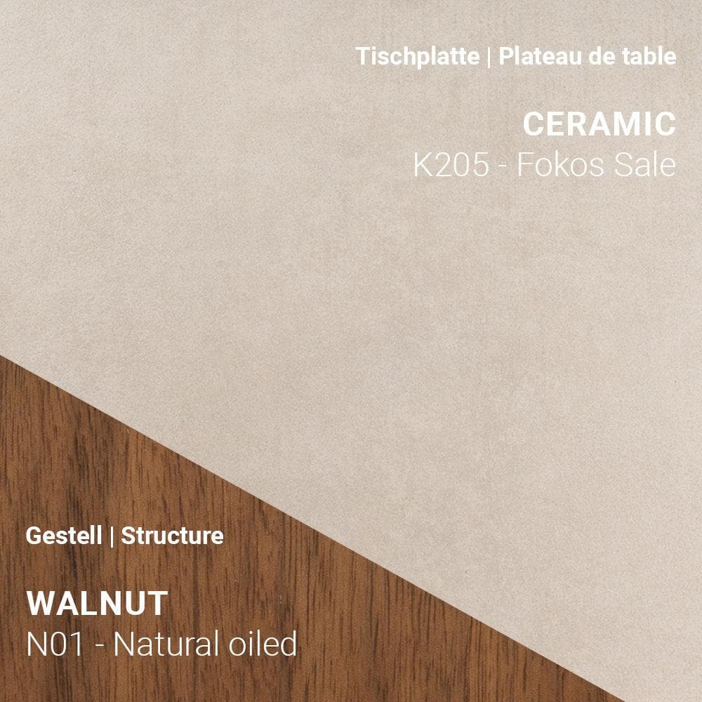 Ausziehtisch TERRA T0601 - Keramik & Nussbaum _ Mobitec _SKU T0500-K205/N01_90x160/260