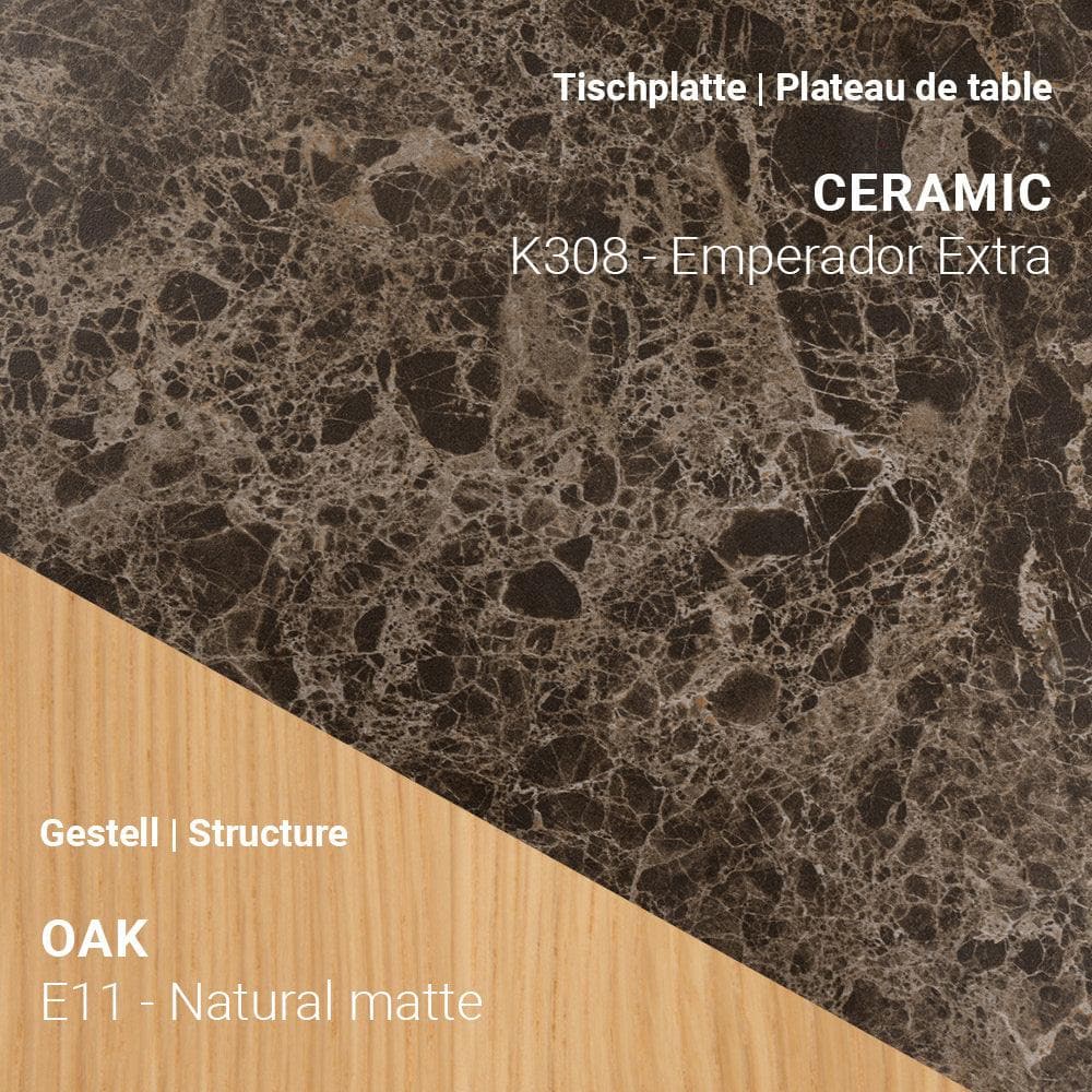 Esstisch TERRA T0500 - Keramik & Eiche _ Mobitec _SKU T0500-K308/E11_90x180