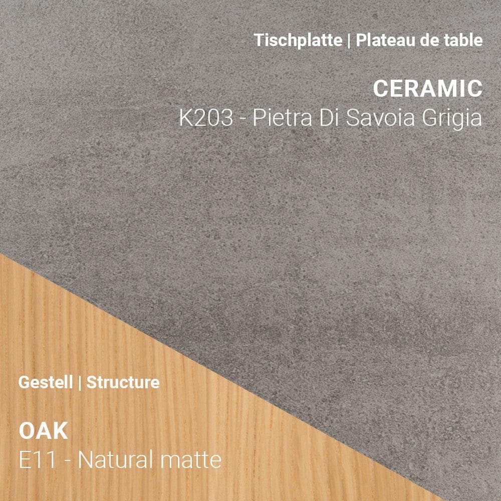 Esstisch TERRA T0500 - Keramik & Eiche _ Mobitec _SKU T0500-K203/E11_90x180