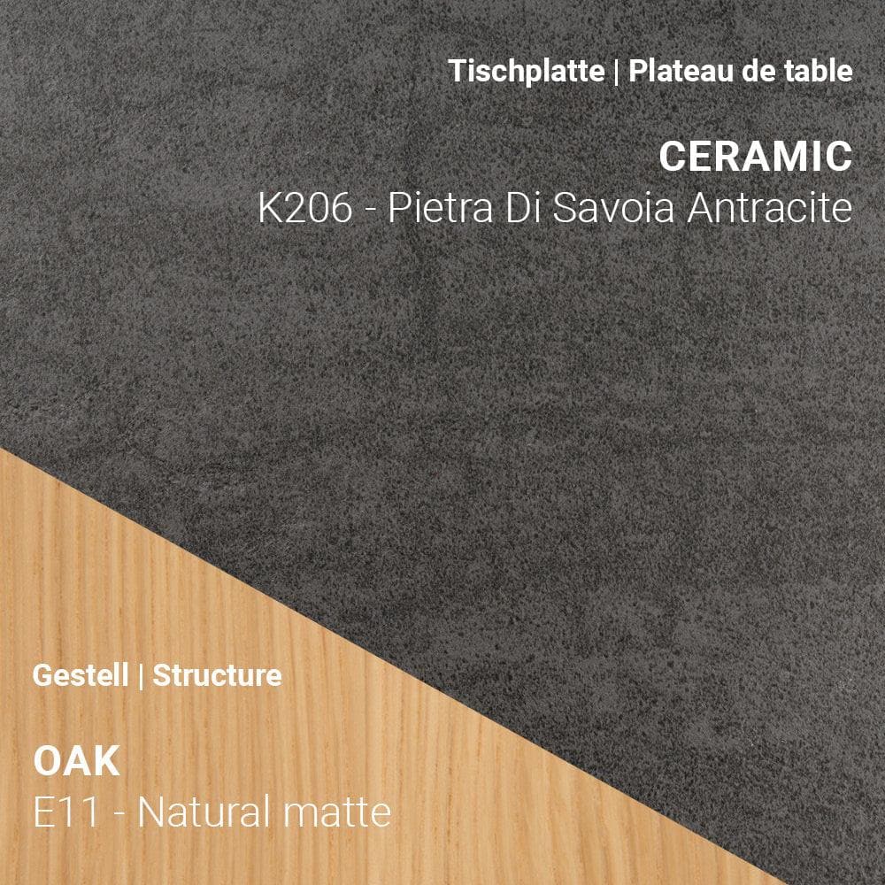 Esstisch DOLMEN T0700 - Keramik & Eiche _ Mobitec _SKU T0700-K206-200-E11
