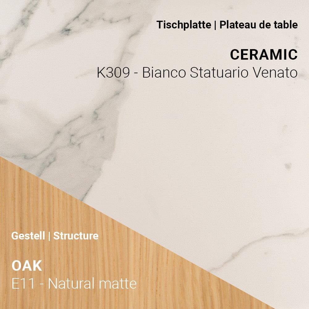 Esstisch TERRA T0500 - Keramik & Eiche _ Mobitec _SKU T0500-K309/E11_90x180