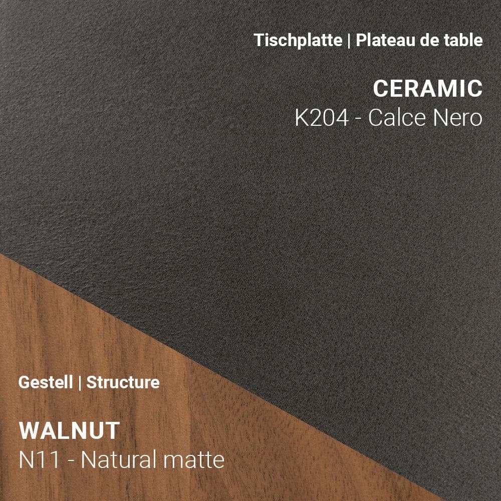 Ausziehtisch TERRA T0601 - Keramik & Nussbaum _ Mobitec _SKU T0500-K204/N11_90x160/260