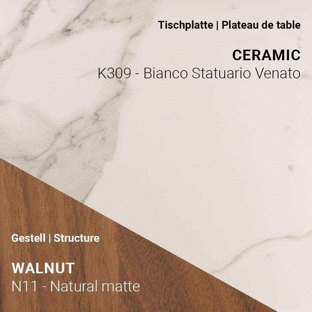 Esstisch TERRA T0500 - Keramik & Nussbaum _ Mobitec _SKU T0500-K309/N11_90x180