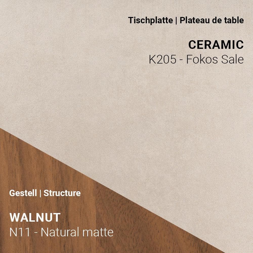 Esstisch TERRA T0500 - Keramik & Nussbaum _ Mobitec _SKU T0500-K205/N11_90x180