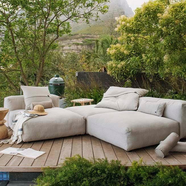 Modulares Sofa S Outdoor Leinen - 3-Sitzer - Original Homestories